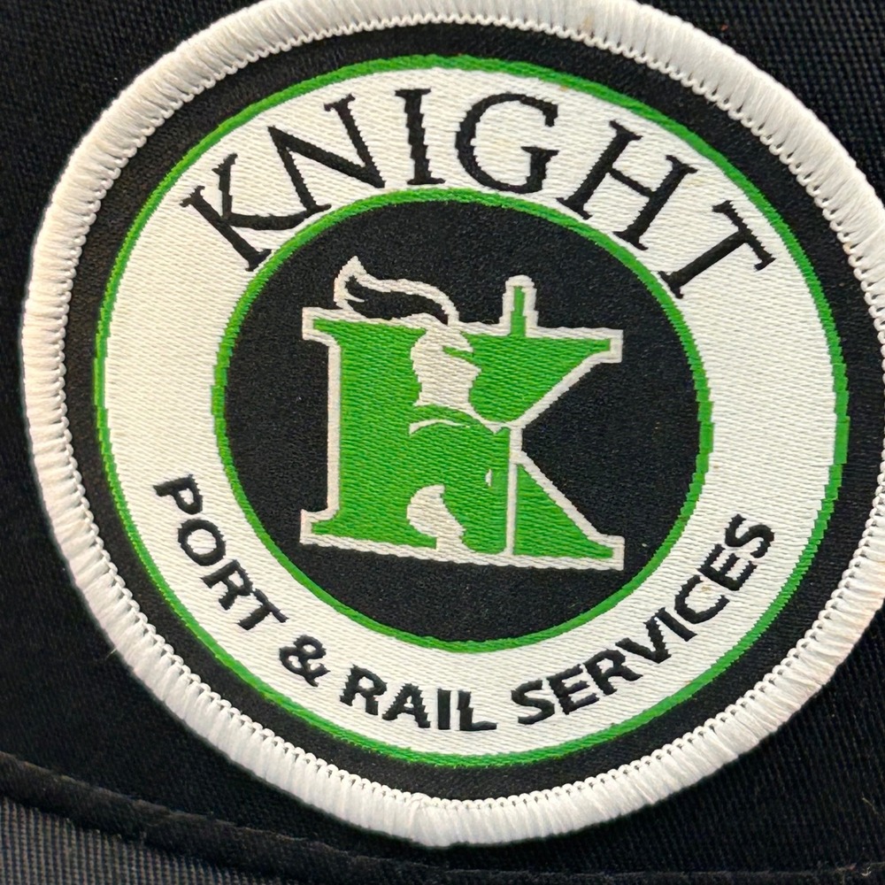 Knight Port & Rail Services Mens Black Richardson 112 Trucker Hat Snapback OSFM - Picture 2 of 13